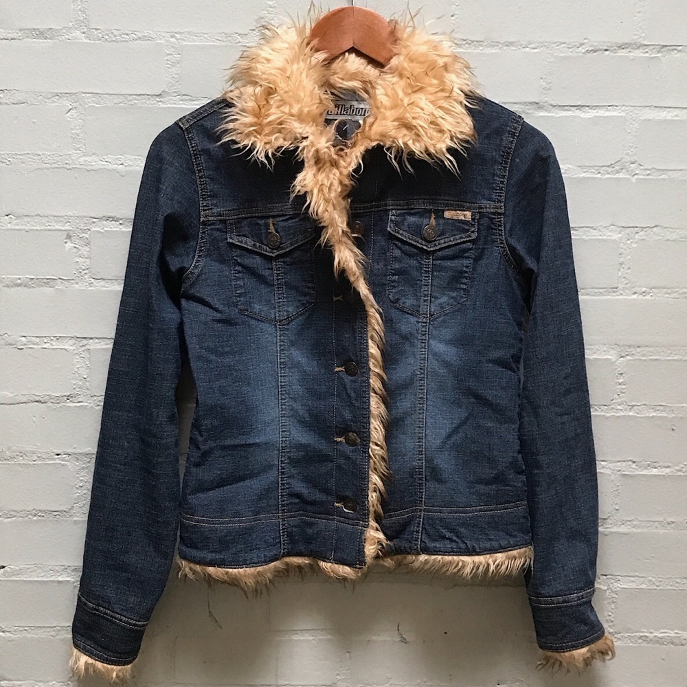 Billabong Denim Jean Jacket with Fur